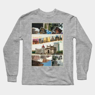 Greetings from Mumbai in India Vintage style retro souvenir Long Sleeve T-Shirt